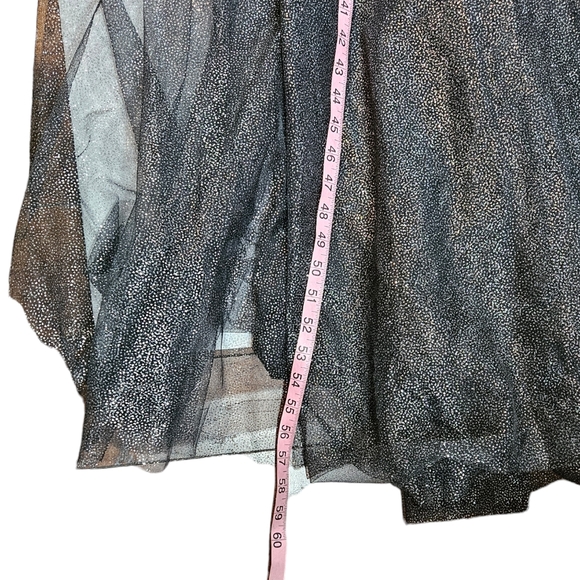 Ever Pretty Black Glittery Tulle Maxi Gown Size 4XL Spaghetti Strap Formal Dress - Picture 15 of 16